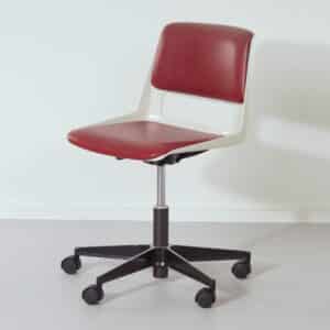 Bureaustoel Gispen 2533/BZ van André Cordemeyer voor Gispen, 1970s, donkerrood