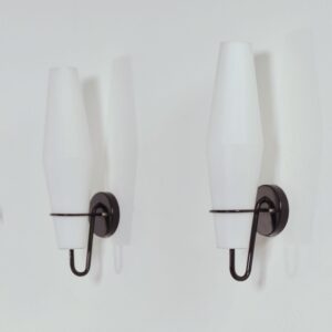 Opaalglazen Wandlampen C-1556 van Raak, 1950s – Set van 2