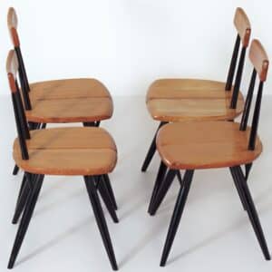 Pirkka Stoelen van Ilmari Tapiovaara voor Laukaan Puu, Finland, 1950s | Vroege Editie, Set van 4