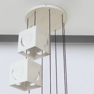 Scandinavische hanglamp van Shogo Suzuki voor Stockmann Orno, 1960s – Set van 8 minimalistische kubuslampen