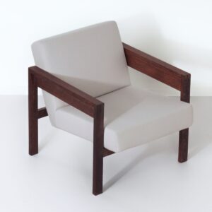 Fauteuil SZ25/SZ80 van Hein Stolle voor ’t Spectrum, 1959 – Wengé Hout, Bekleed met Ploegstof