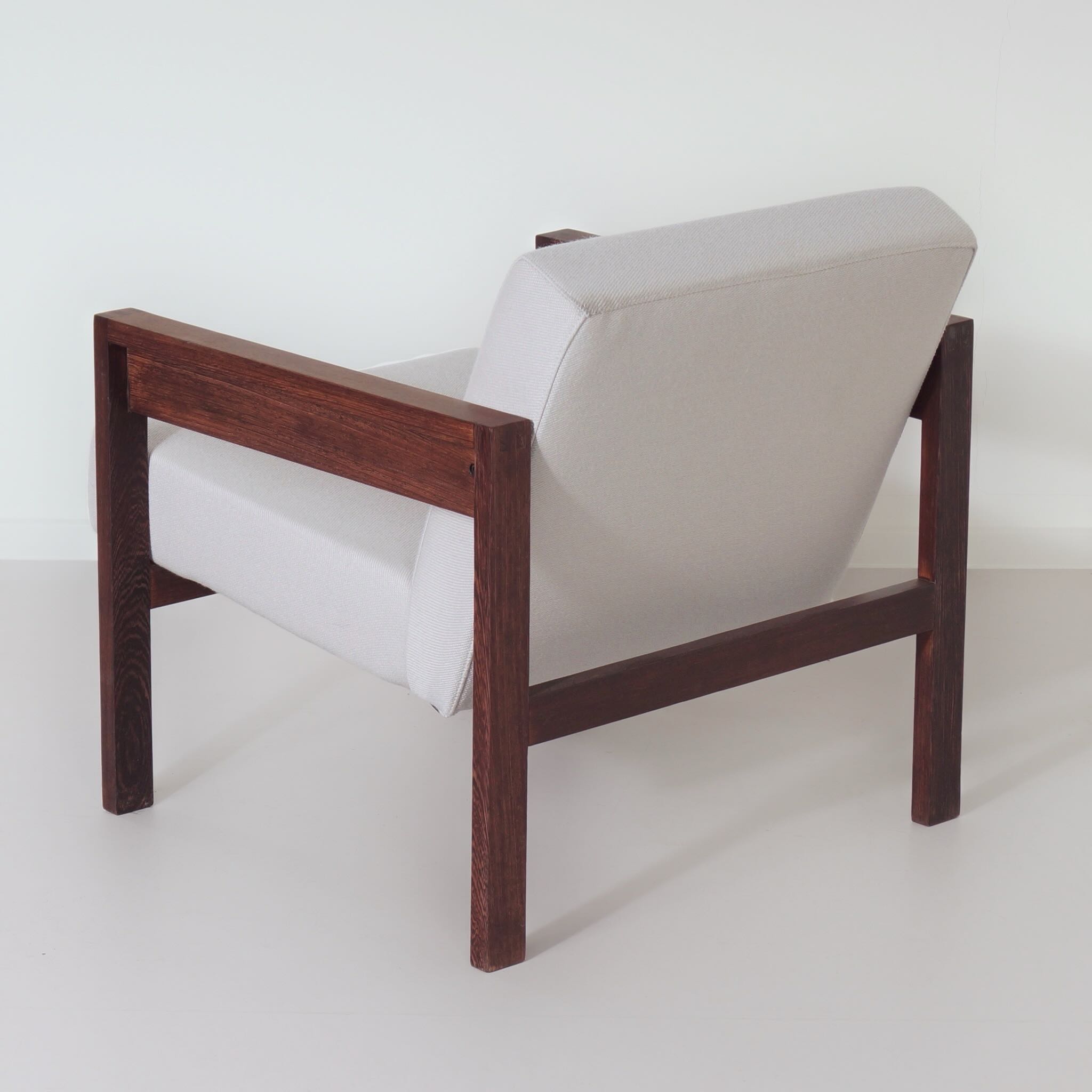 Fauteuil SZ25/SZ80 van Hein Stolle voor ’t Spectrum, 1959 – Wengé Hout, Bekleed met Ploegstof