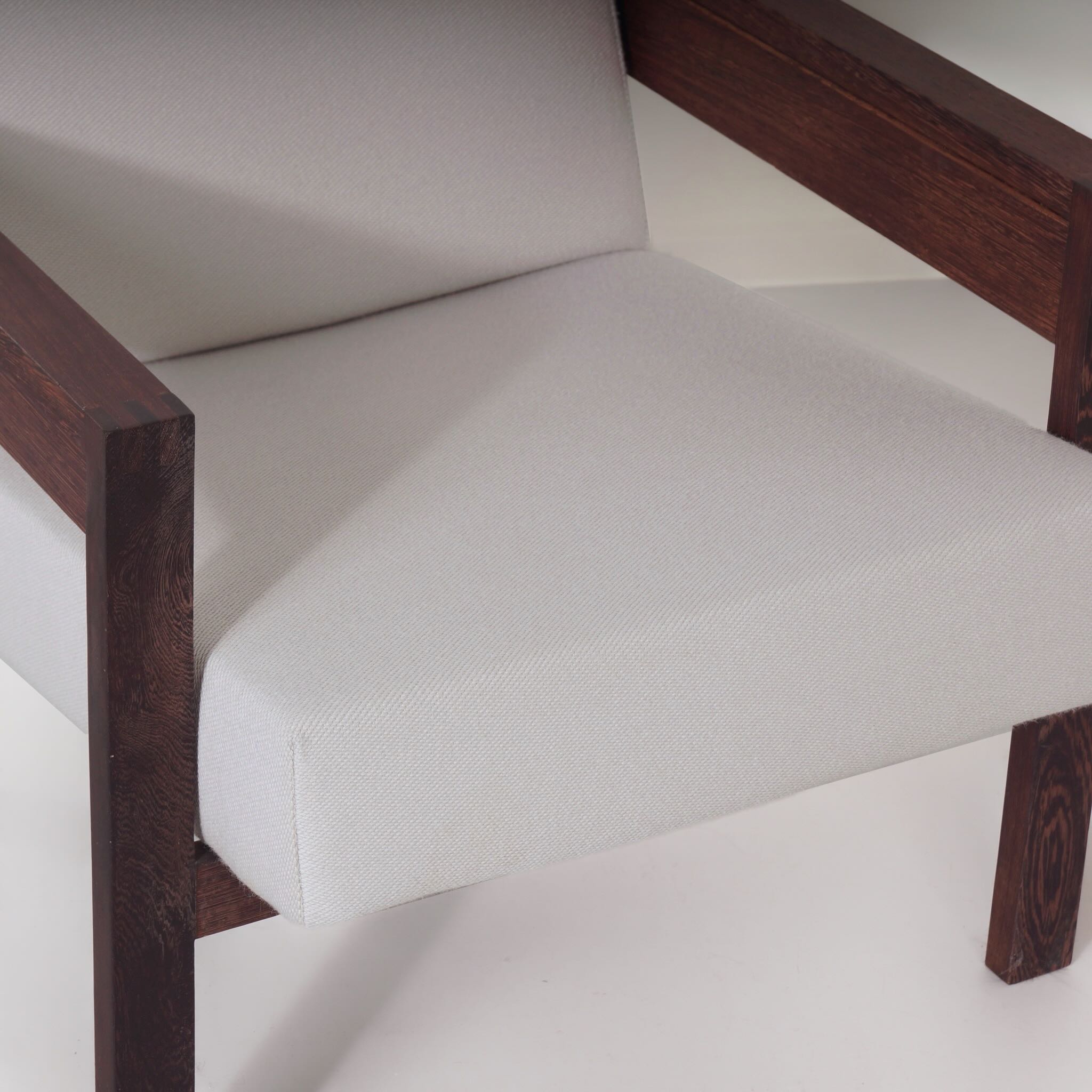 Fauteuil SZ25/SZ80 van Hein Stolle voor ’t Spectrum, 1959 – Wengé Hout, Bekleed met Ploegstof