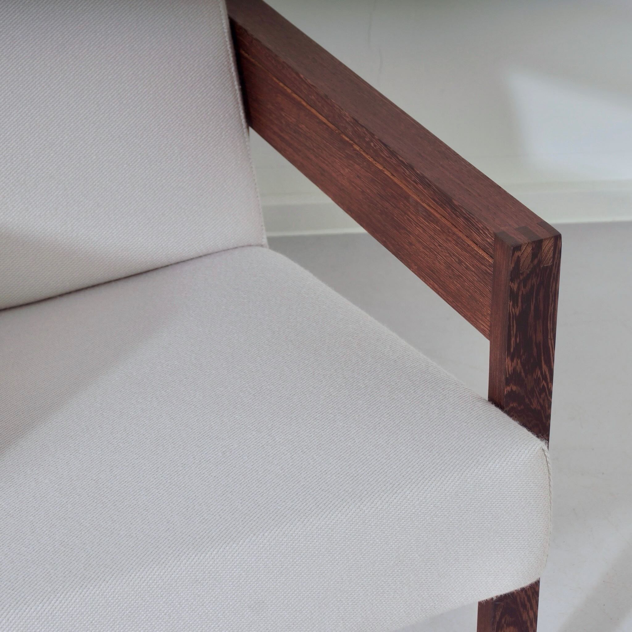 Fauteuil SZ25/SZ80 van Hein Stolle voor ’t Spectrum, 1959 – Wengé Hout, Bekleed met Ploegstof