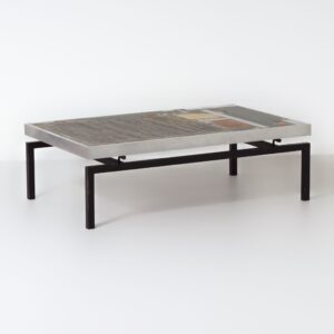 Brutalistische Salontafel van Paul Kingma, 1969 – Vroege Editie met Aluminium Rand, Mozaïekblad