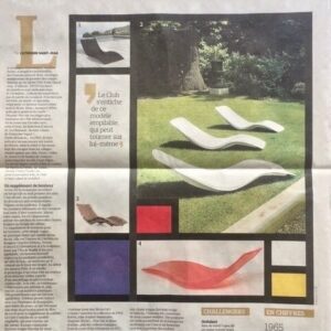 Chaise Longue Eurolax R1 van Charles Zublena voor Les Plastiques Saint-Rémy, 1965 – Eerste Editie