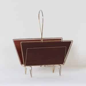 Mid-Century Lectuurbak van Messing en Teakhout – 1950s Design