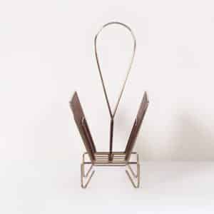 Mid-Century Lectuurbak van Messing en Teakhout – 1950s Design