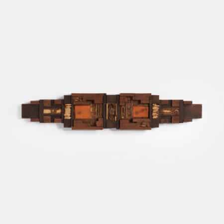 Unieke Brutalistische Wandsculptuur van Paul Kingma (1975) – Inclusief originele foto met de kunstenaar