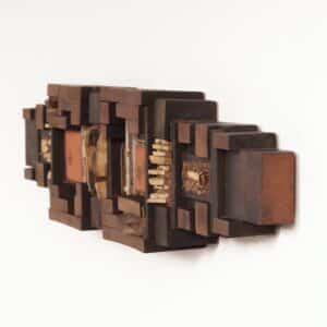 Unieke Brutalistische Wandsculptuur van Paul Kingma (1975) – Inclusief originele foto met de kunstenaar