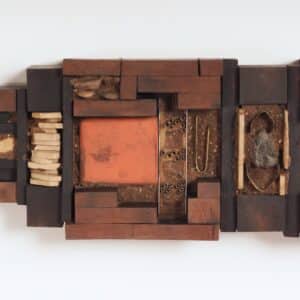 Unieke Brutalistische Wandsculptuur van Paul Kingma (1975) – Inclusief originele foto met de kunstenaar