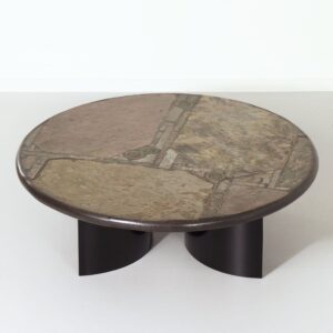 Brutalistische Salontafel van Marcus Kingma, 1994 – Handgemaakt, Natuursteen, Beton en Brons