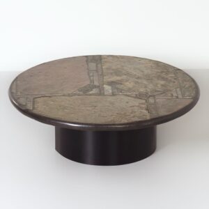 Brutalistische Salontafel van Marcus Kingma, 1994 – Handgemaakt, Natuursteen, Beton en Brons