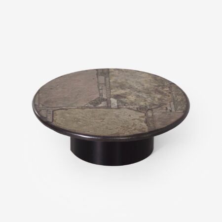 Brutalistische Salontafel van Marcus Kingma, 1994 – Handgemaakt, Natuursteen, Beton en Brons