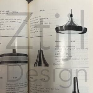 Hanglamp NPD 82 van Philips Design Team voor Philips, 1965 – Zilver, Topaas en Plexiglas Diffuser