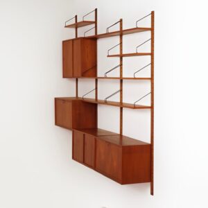 Royal Systeem van Poul Cadovius voor Cado, 1960s – 3-Delig Teakhouten Wandsysteem met Secretaire