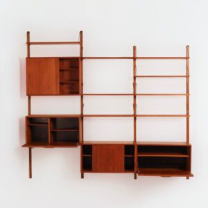 Royal Systeem van Poul Cadovius voor Cado, 1960s – 3-Delig Teakhouten Wandsysteem met Secretaire