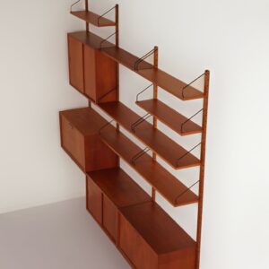 Royal Systeem van Poul Cadovius voor Cado, 1960s – 3-Delig Teakhouten Wandsysteem met Secretaire