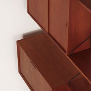 Royal Systeem van Poul Cadovius voor Cado, 1960s – 3-Delig Teakhouten Wandsysteem met Secretaire