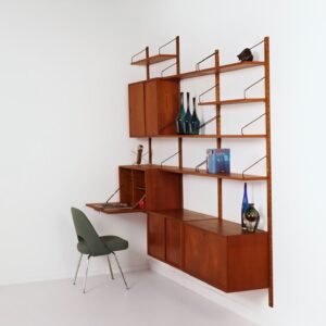 Royal Systeem van Poul Cadovius voor Cado, 1960s – 3-Delig Teakhouten Wandsysteem met Secretaire