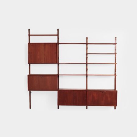 Royal Systeem van Poul Cadovius voor Cado, 1960s – 3-Delig Teakhouten Wandsysteem met Secretaire