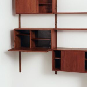 Royal Systeem van Poul Cadovius voor Cado, 1960s – 3-Delig Teakhouten Wandsysteem met Secretaire