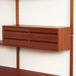 Royal wandsysteem van Poul Cadovius voor Cado, 1960s &#8211; Teak met vijf Kastjes en Boekenplanken