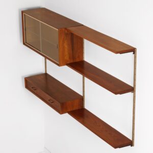 Vintage Design Wandsysteem van Tetex, 1960s – Palissanderhout, Modulair met Vitrinekast en Lade