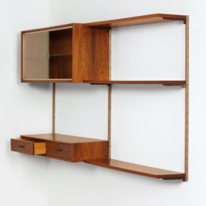 Vintage Design Wandsysteem van Tetex, 1960s – Palissanderhout, Modulair met Vitrinekast en Lade