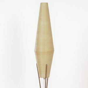 Messing Vloerlamp van Cosack Leuchten, 1950s – Coconvormige Glasvezel Kap