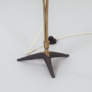 Messing Vloerlamp van Cosack Leuchten, 1950s – Coconvormige Glasvezel Kap