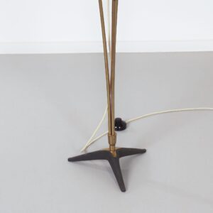 Messing Vloerlamp van Cosack Leuchten, 1950s – Coconvormige Glasvezel Kap