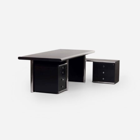 Directiekamer ‘Big’ van Guido Faleschini voor i4 Mariani, 2000s – 5-delige luxe set, zwart & chroom
