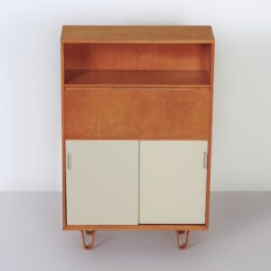 Boekenkast BB 54 met Secretaire van Cees Braakman voor Pastoe, 1957 – Luspootjes en Berkenfineer, Zeldzame Vroege Editie