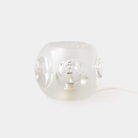 Ice Cube Tafellamp van Peill & Putzler, Duitsland, 1980s – Geëtst Kristalglas