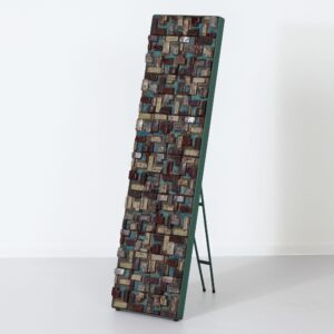 Wandsculptuur van keramiek in metalen frame, Nederland 1960s, groot handgemaakt wandobject