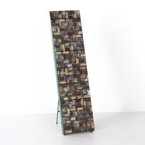 Wandsculptuur van keramiek in metalen frame, Nederland 1960s, groot handgemaakt wandobject