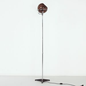 Globe vloerlamp van Frank Ligtelijn voor Raak Amsterdam, 1960s, rookglas, 1e editie