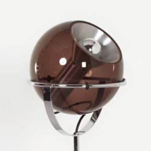 Globe vloerlamp van Frank Ligtelijn voor Raak Amsterdam, 1960s, rookglas, 1e editie
