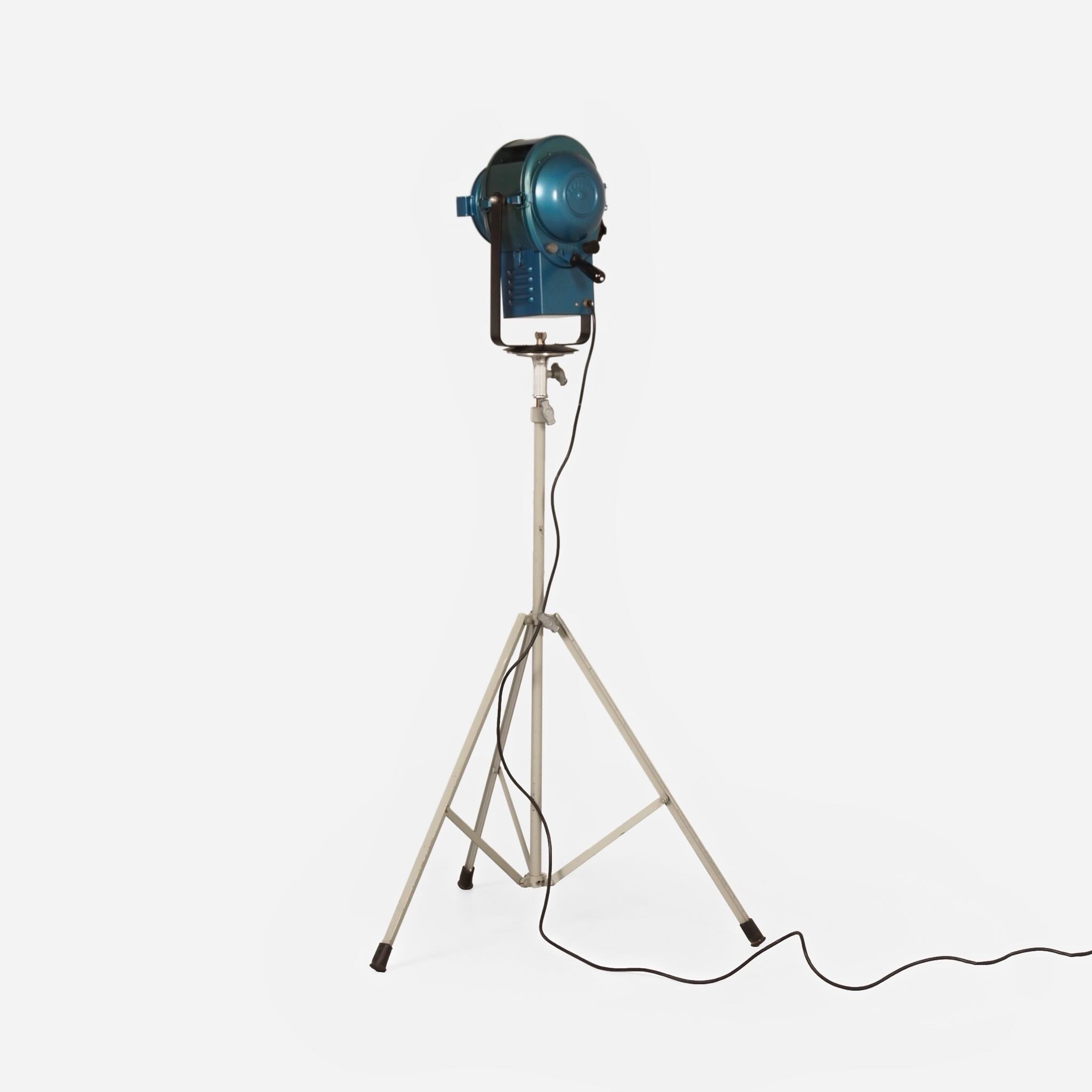 Vintage Theaterspot van A.E. Cremer uit de Jaren 50 in Blauw Metaal