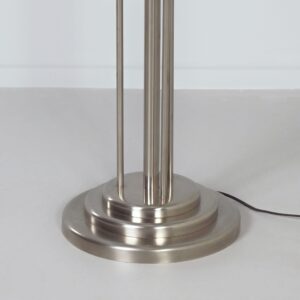Empire Vloerlamp van Giso, 1980s, mat nikkel &#038; opaalglas