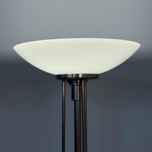 Empire Vloerlamp van Giso, 1980s, mat nikkel &#038; opaalglas
