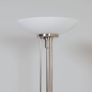 Empire Vloerlamp van Giso, 1980s, mat nikkel &#038; opaalglas