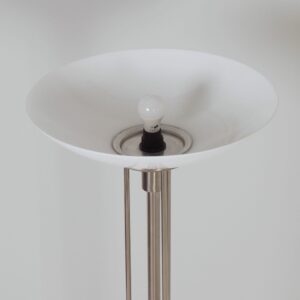 Empire Vloerlamp van Giso, 1980s, mat nikkel &#038; opaalglas