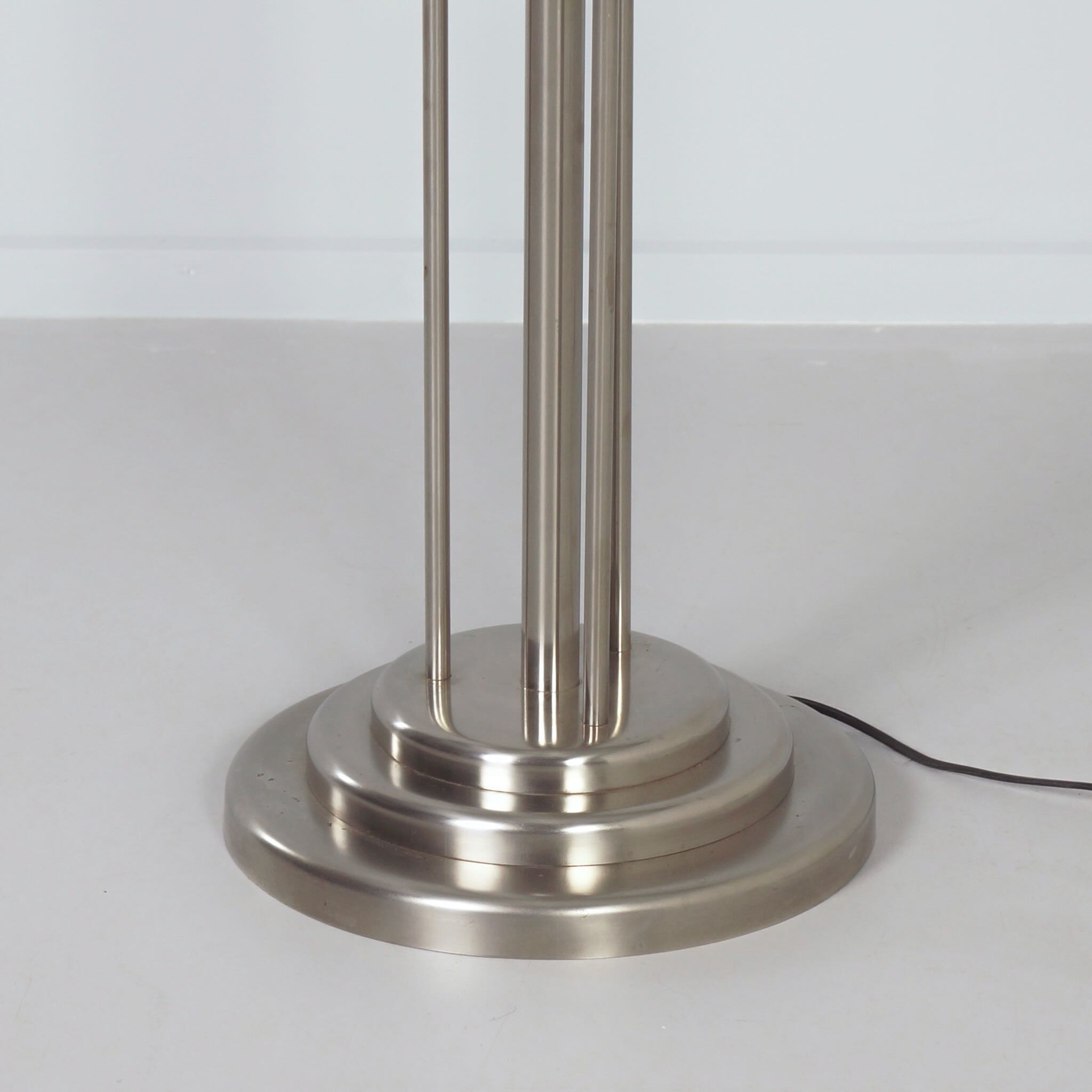Empire Vloerlamp van Giso, 1980s, mat nikkel & opaalglas