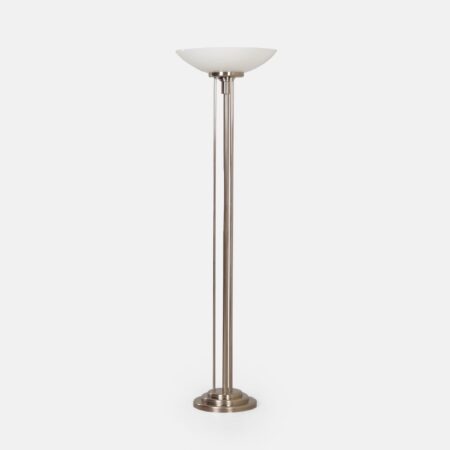 Empire Vloerlamp van Giso, 1980s, mat nikkel & opaalglas