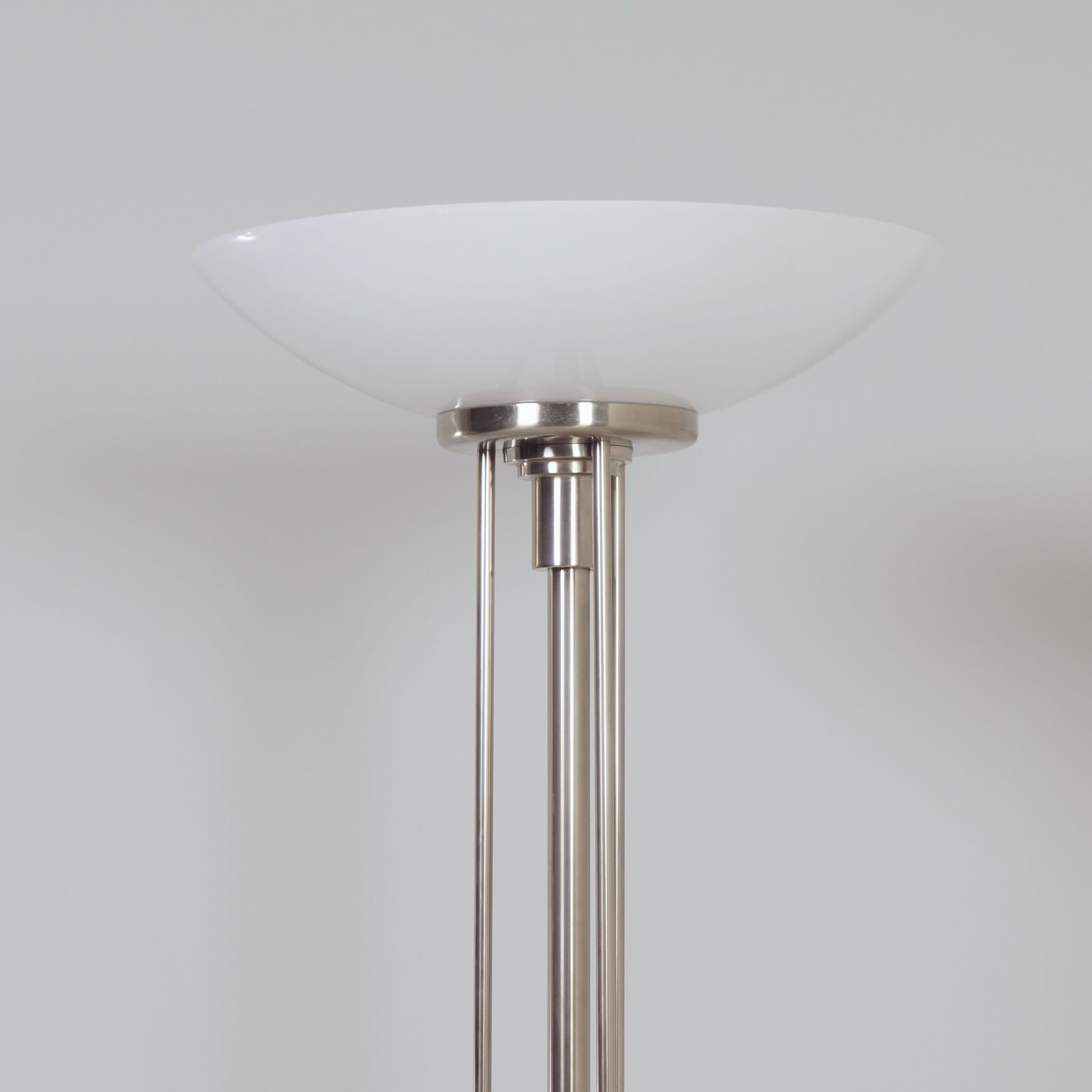 Empire Vloerlamp van Giso, 1980s, mat nikkel & opaalglas