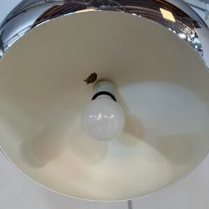 Chromen space age vloerlamp uit de jaren 70 met verstelbare hengelarm