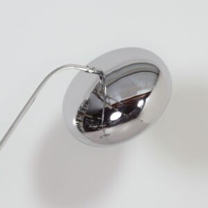 Chromen space age vloerlamp uit de jaren 70 met verstelbare hengelarm