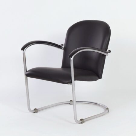 414 Damesfauteuil van W.H. Gispen voor Gispen, 1930s - Opnieuw Gestoffeerd